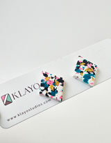 Terrazzo Square Stud Earrings