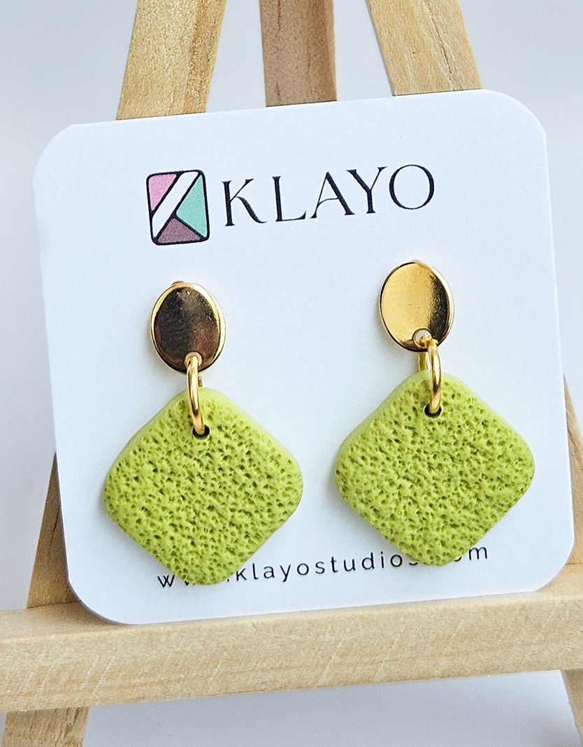 Lime Luxe Textured Stud Earrings