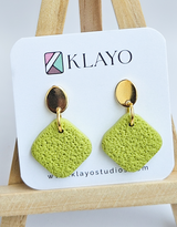Lime Luxe Textured Stud Earrings