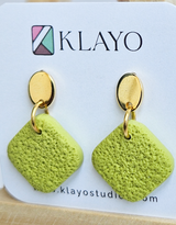 Lime Luxe Textured Stud Earrings