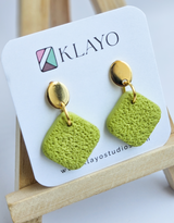 Lime Luxe Textured Stud Earrings