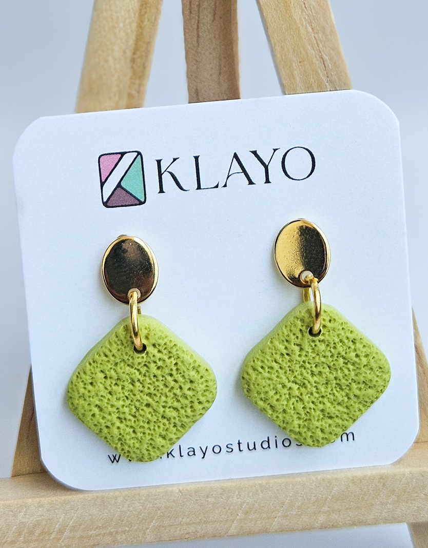 Lime Luxe Textured Stud Earrings
