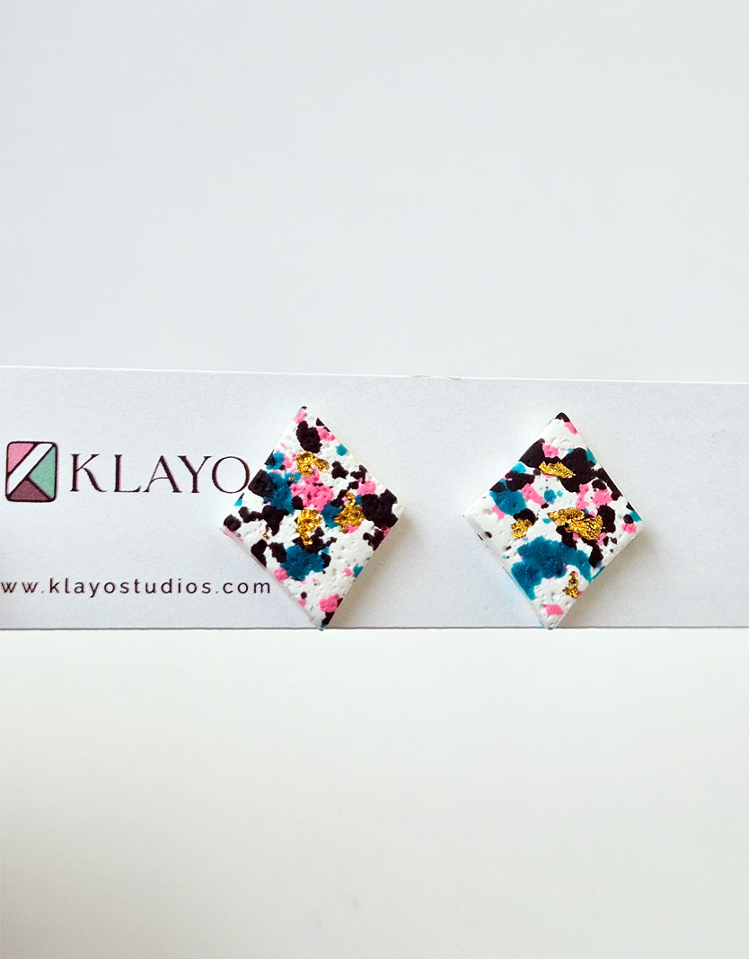 Terrazzo Square Stud Earrings