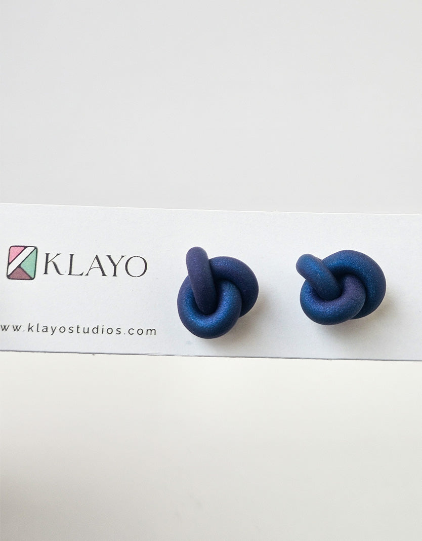 Midnight Knot Stud Earrings