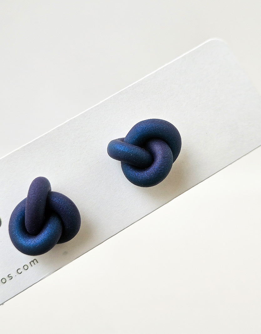 Midnight Knot Stud Earrings