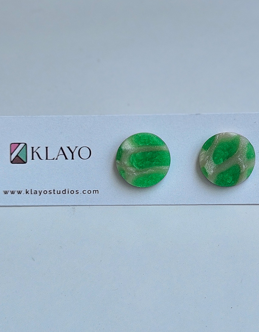 Emerald Mist Stud Earrings