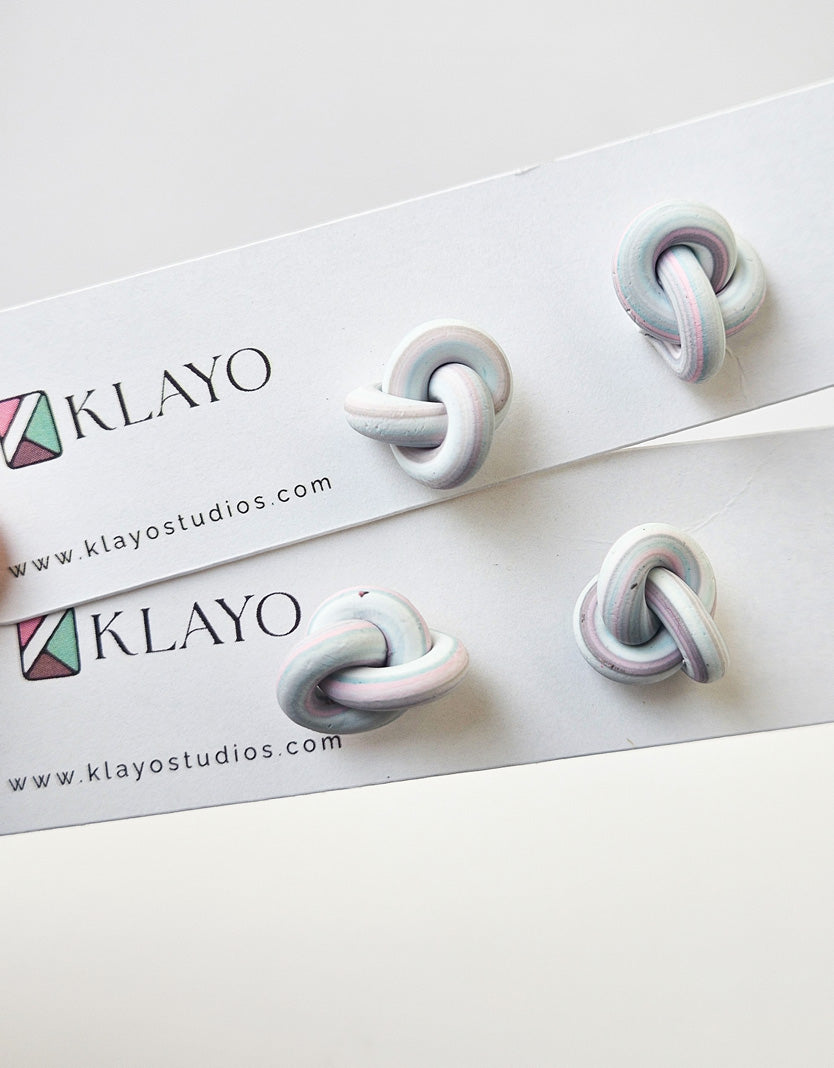 Pastel Knot Studs (Soft Blend Edition)