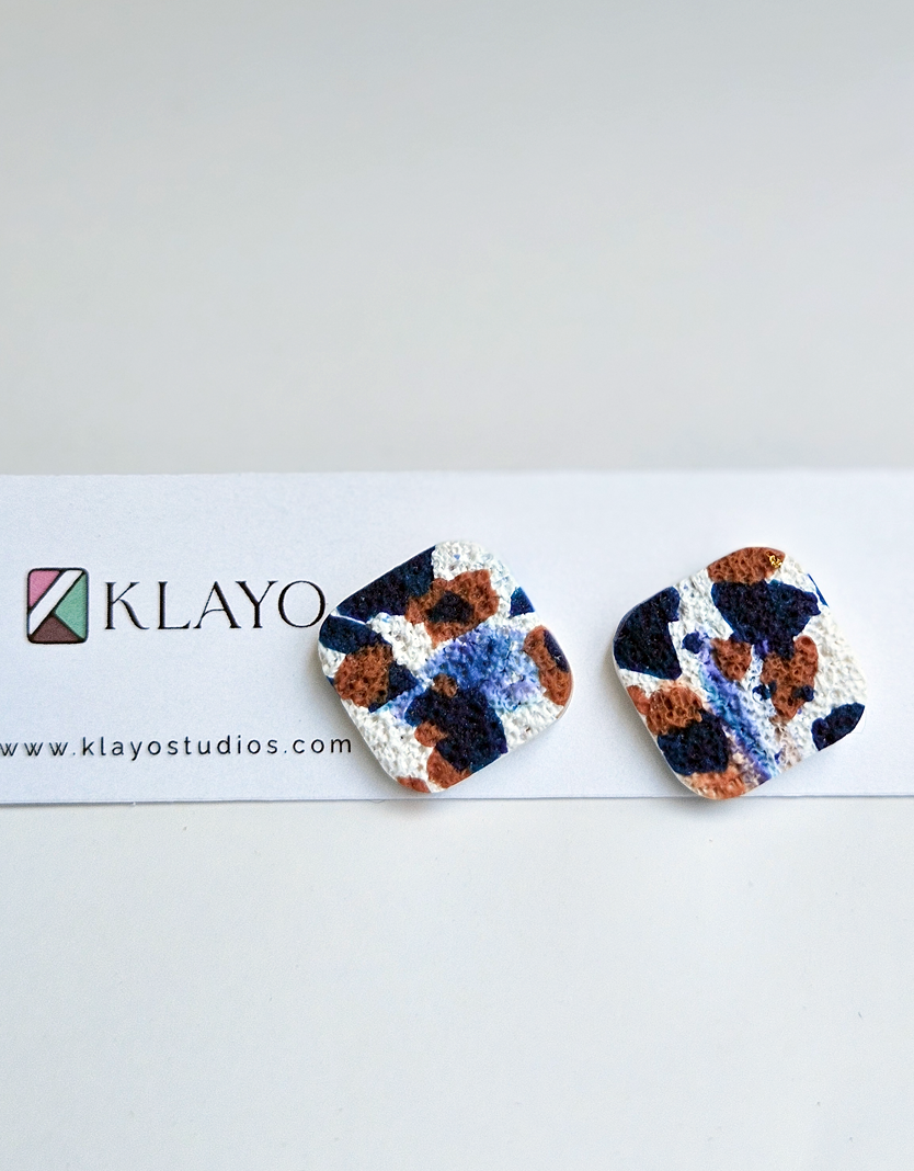 Terra Mosaic Square Stud Earrings