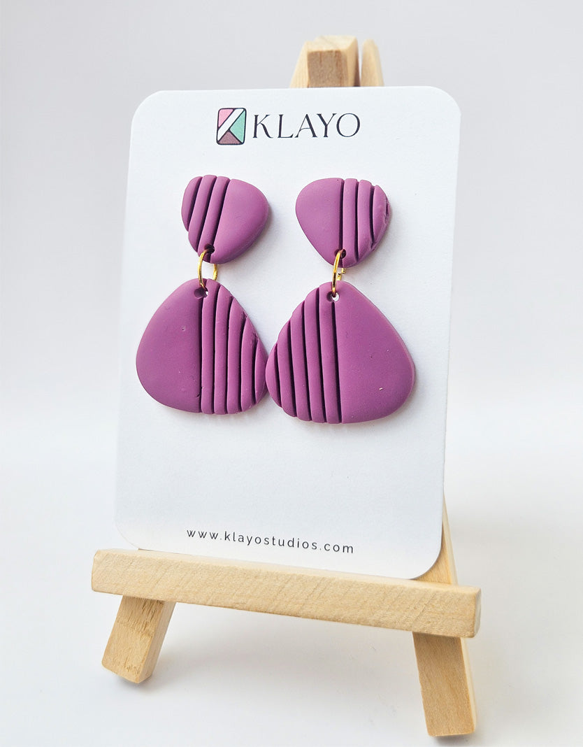 Textured Mauve Drop Earrings