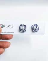 Lavender Leaf Impression Stud Earrings