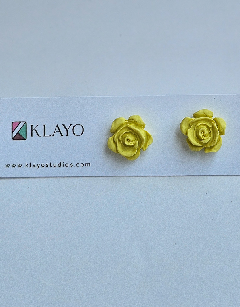 Golden Rose Stud Earrings