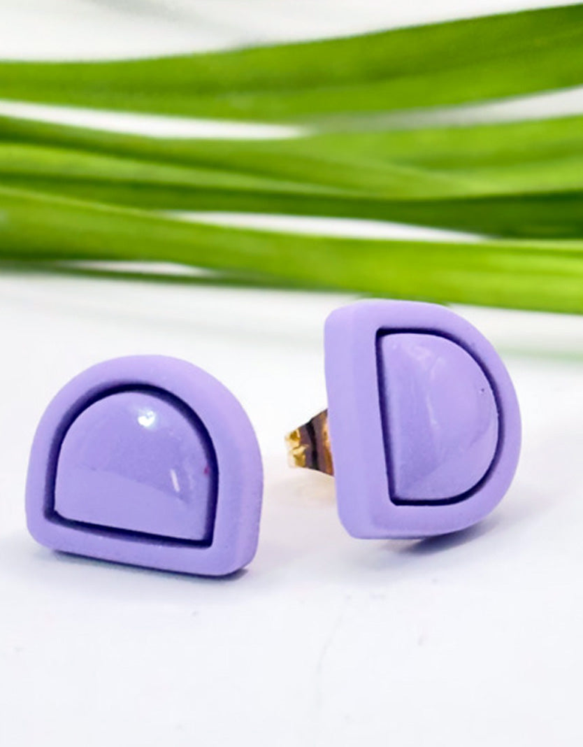 Lilac Dome Mini Studs