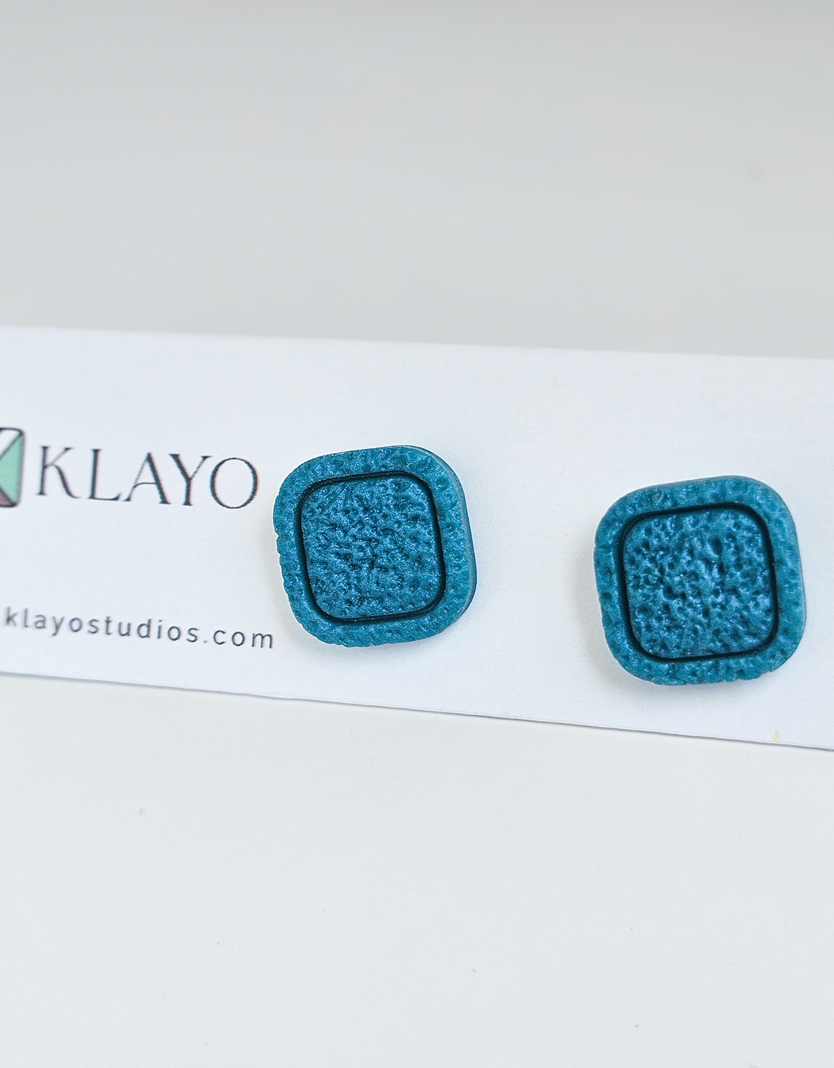 Azure Pebble Stud Earrings
