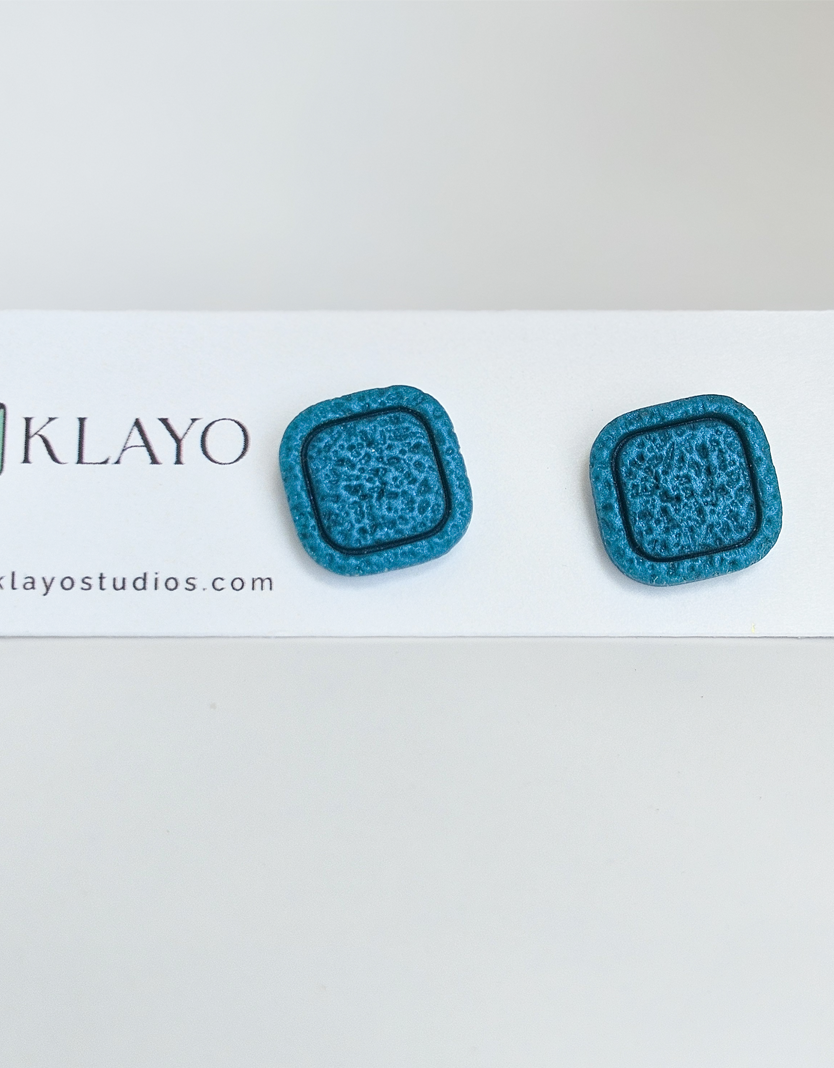 Azure Pebble Stud Earrings