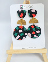 Midnight Terrazzo Statement Earrings