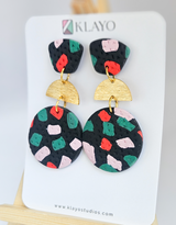 Midnight Terrazzo Statement Earrings