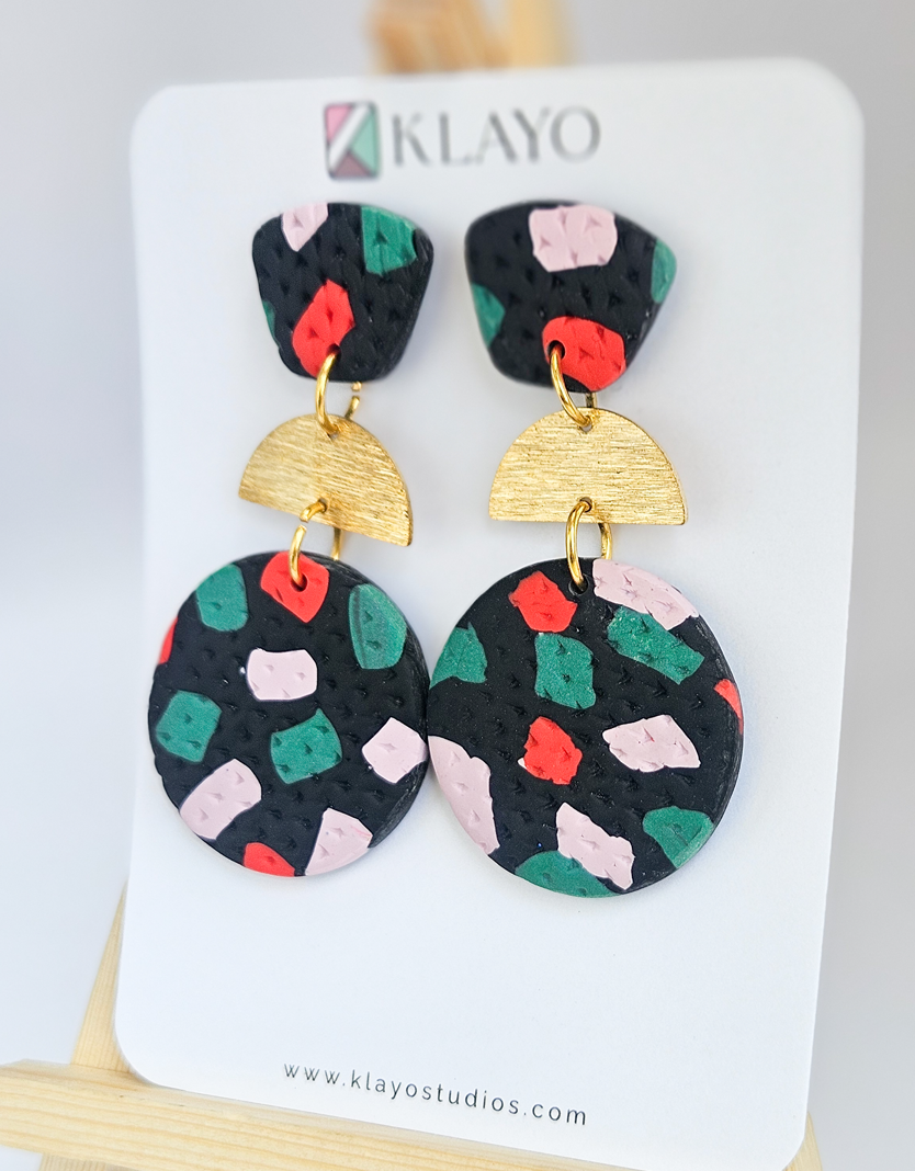 Midnight Terrazzo Statement Earrings