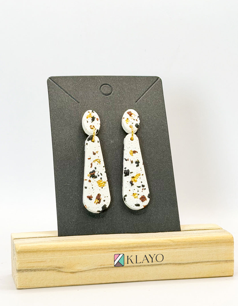 Ivory Terrazzo Drop Earrings