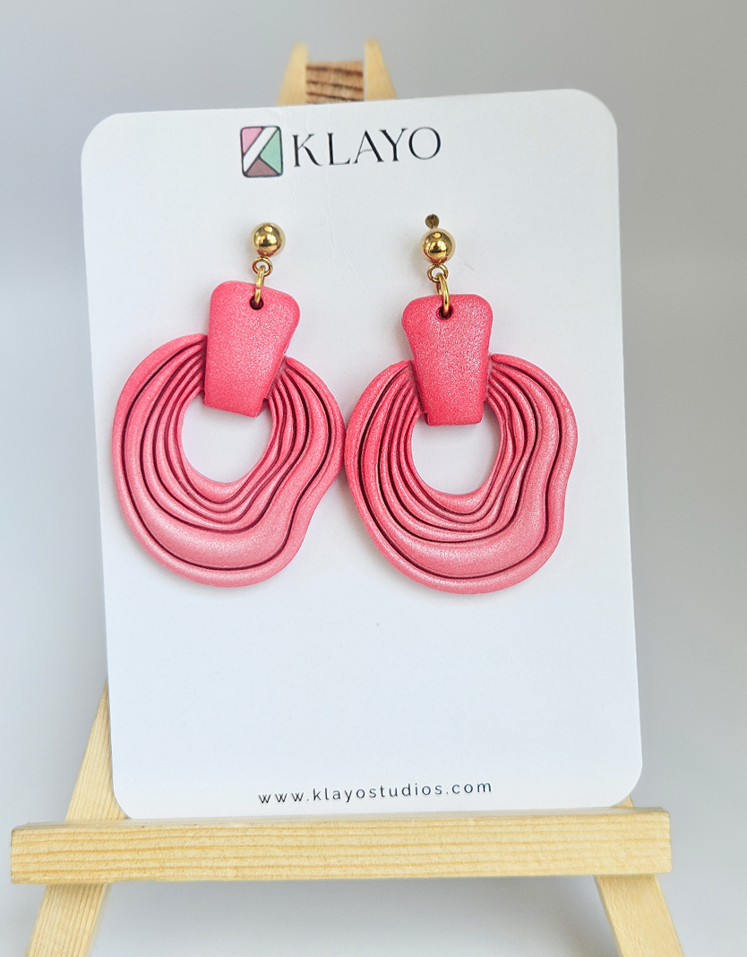 Blush Ripple Statement Earrings