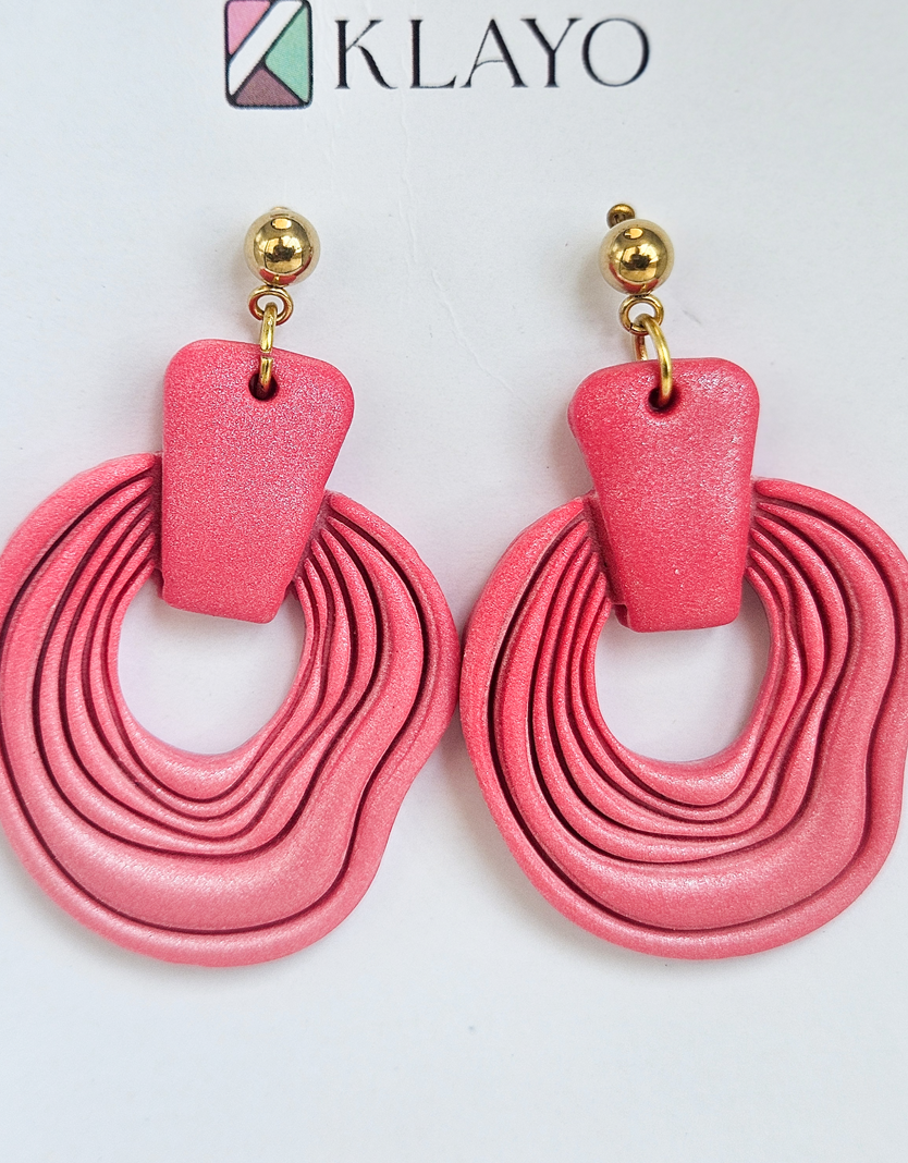 Blush Ripple Statement Earrings