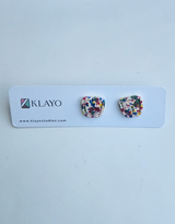 Confetti Terrazzo Square Stud Earrings