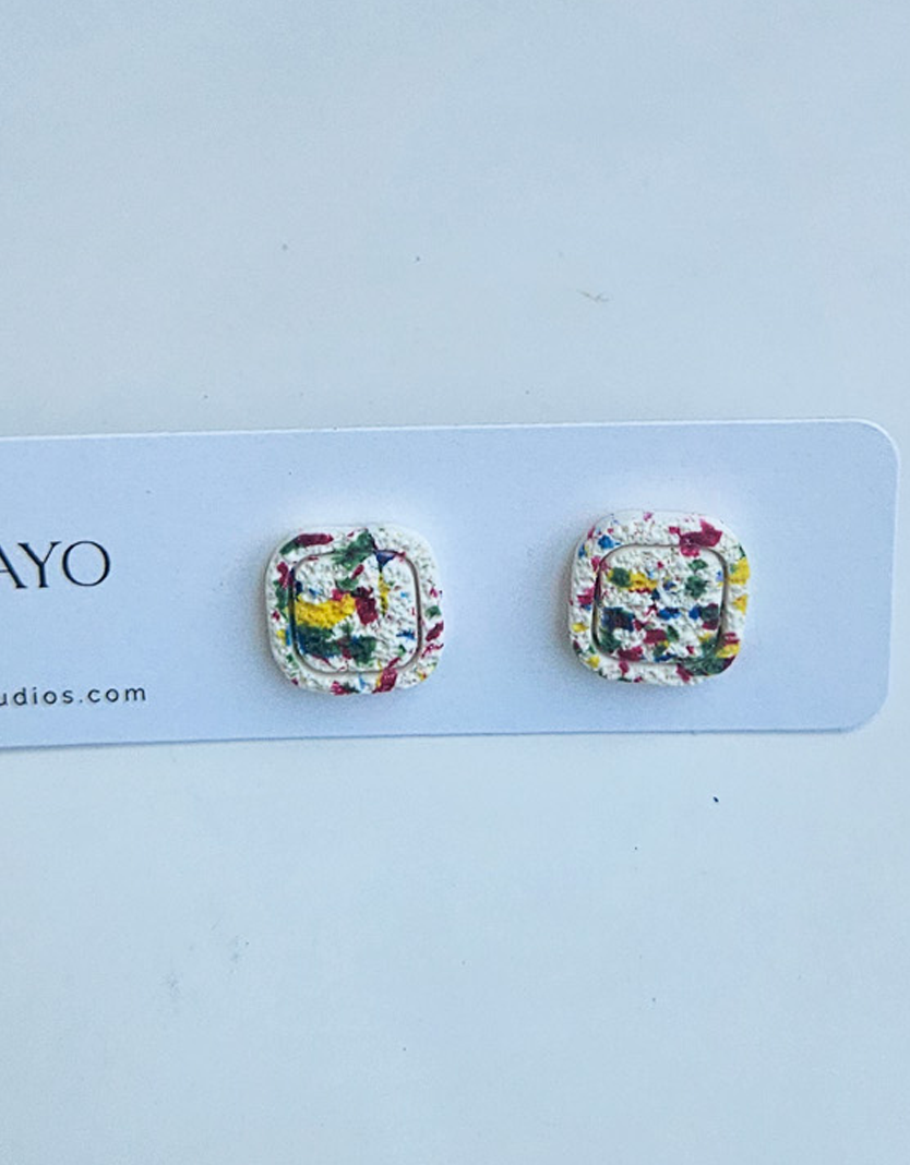 Meadow Confetti Square Stud Earrings