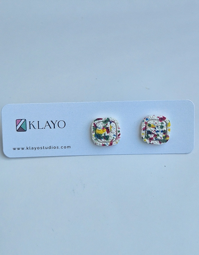 Meadow Confetti Square Stud Earrings