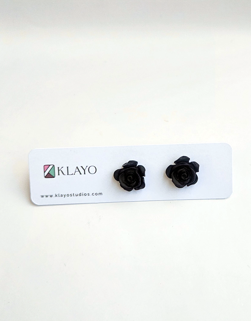 Midnight Rose Stud Earrings
