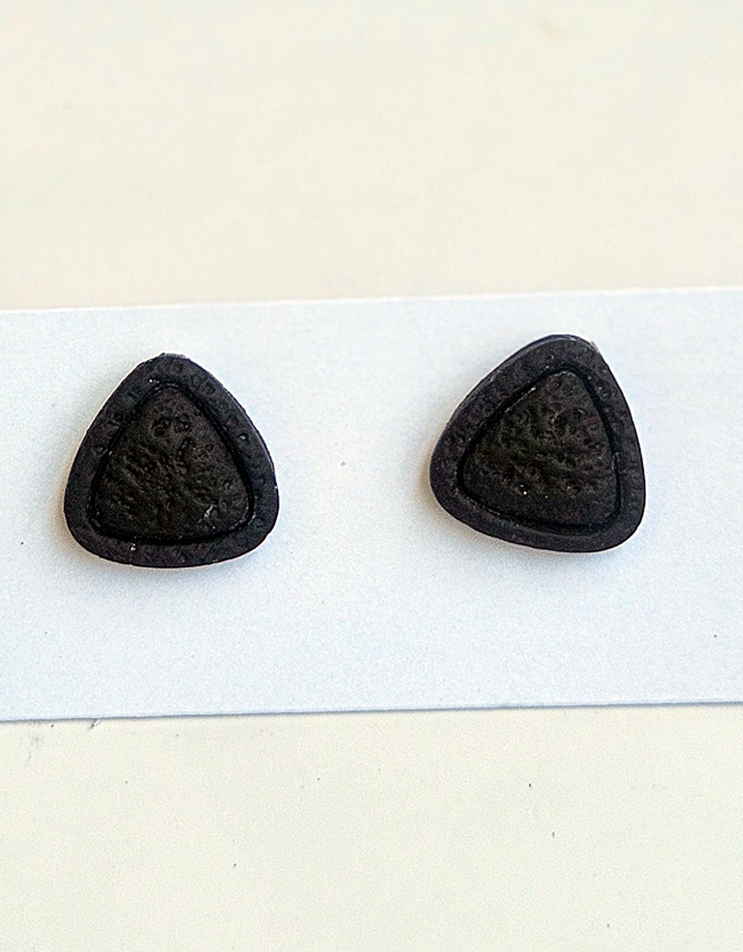 Midnight Triangle Stud Earrings