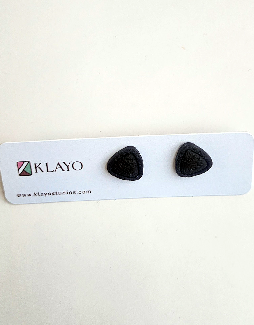 Midnight Triangle Stud Earrings