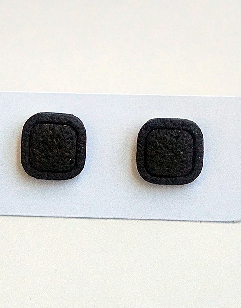 Midnight Square Stud Earrings