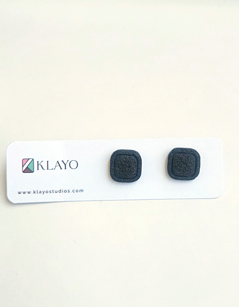 Midnight Square Stud Earrings