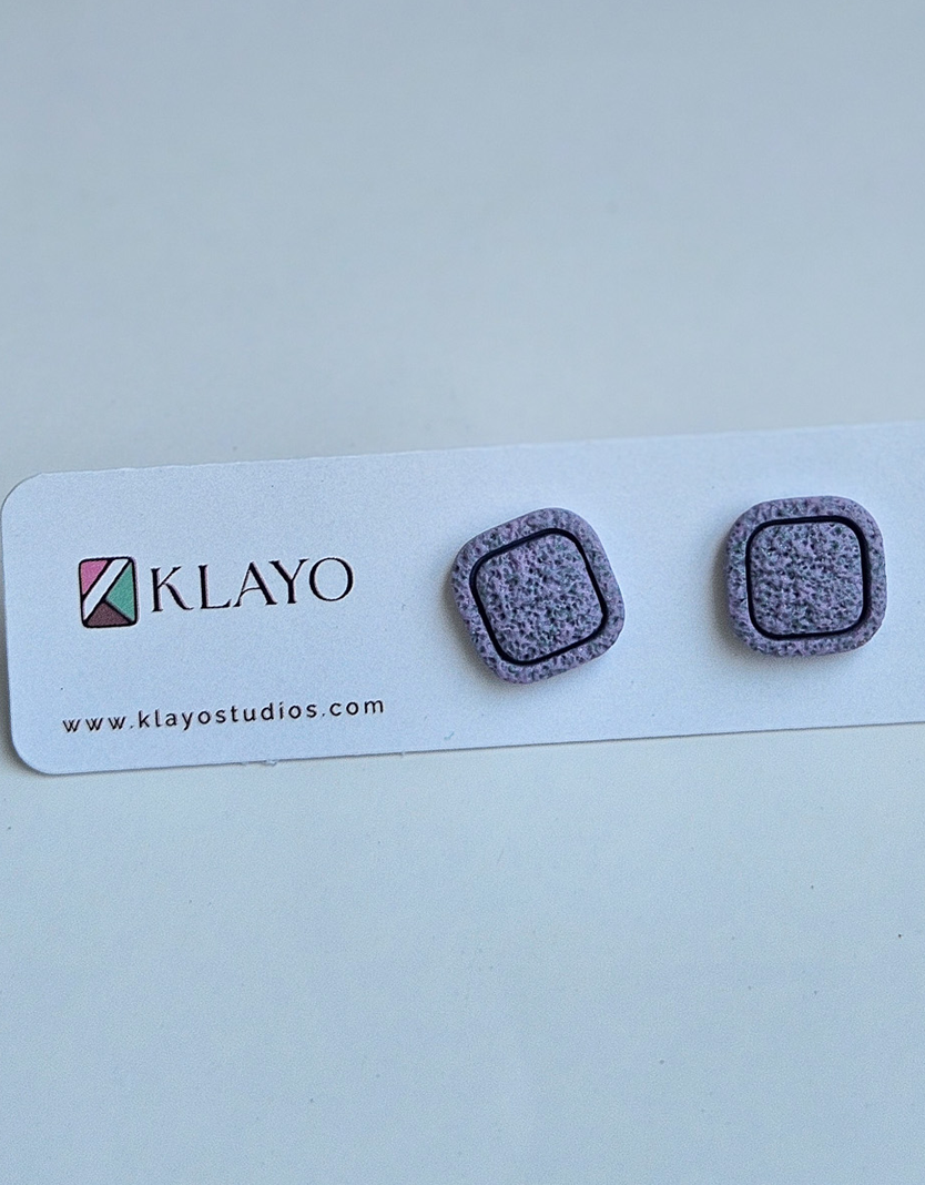 Lilac Frame Stud Earrings