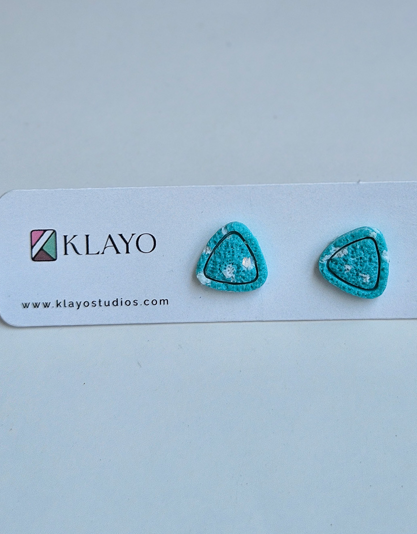 Seafoam Triangle Stud Earrings