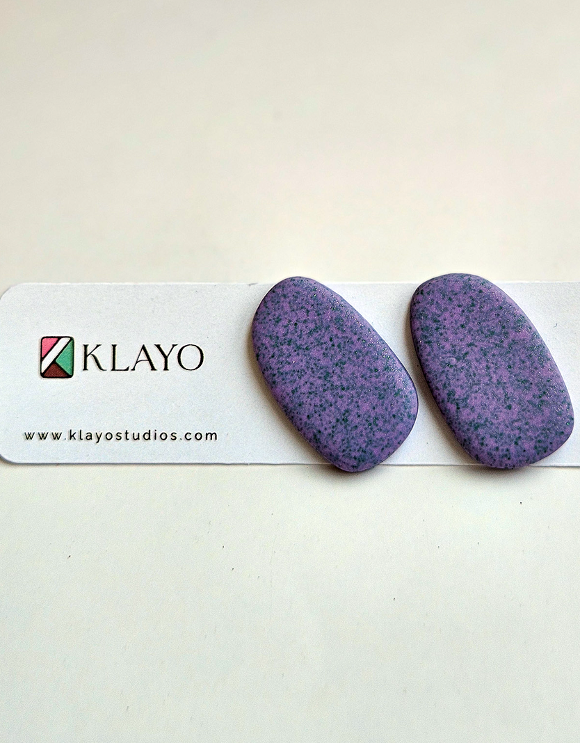 Amethyst Pebble Stud Earrings