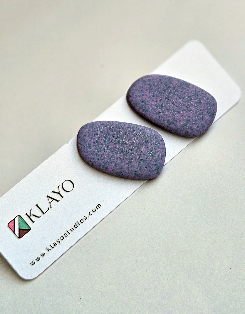 Amethyst Pebble Stud Earrings
