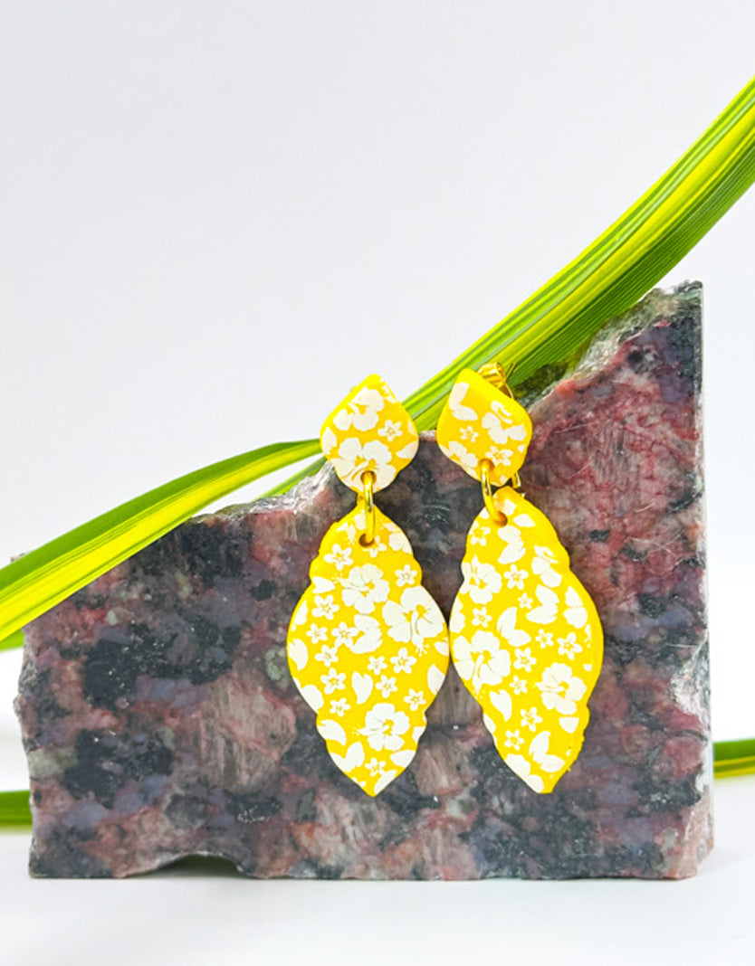 Golden Meadow Leaf Drop Earrings