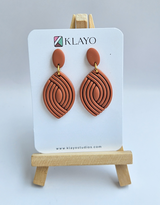 Terracotta Ripple Leaf Earrings