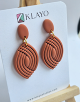 Terracotta Ripple Leaf Earrings