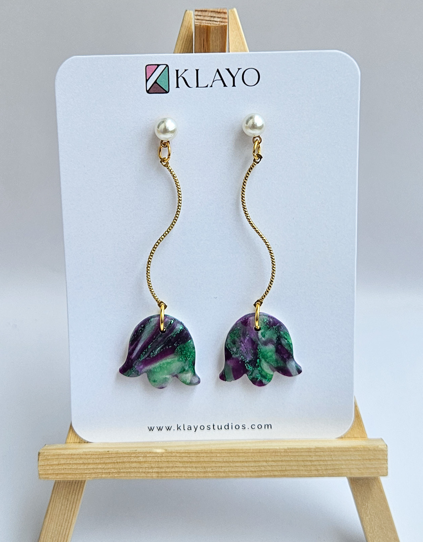 Midnight Bloom Bell Earrings