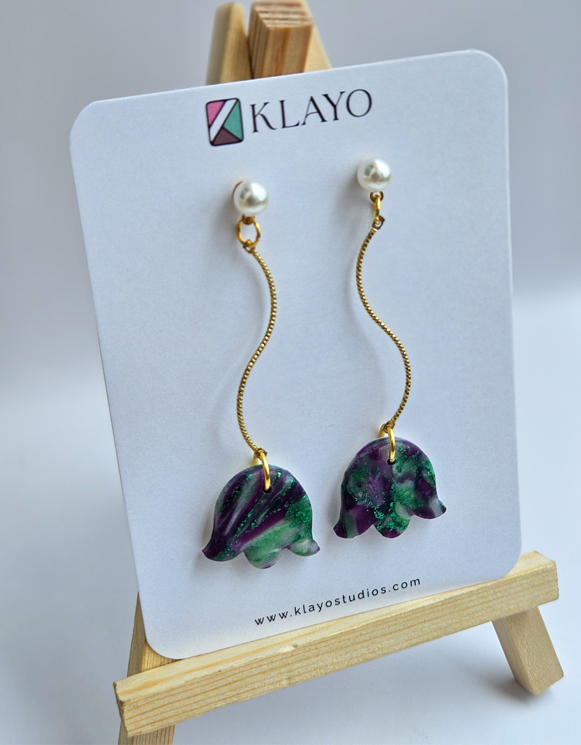 Midnight Bloom Bell Earrings