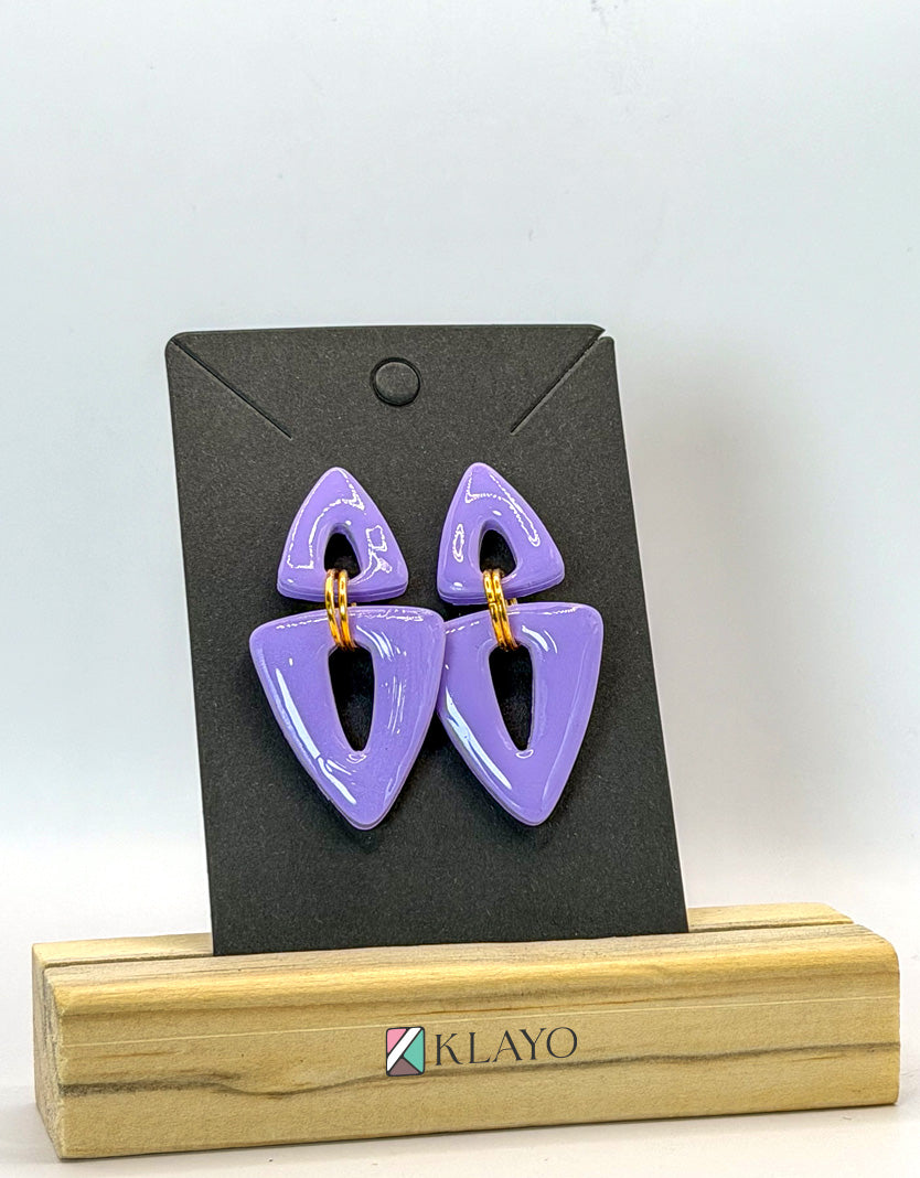 Lavender Edge Drop Earrings