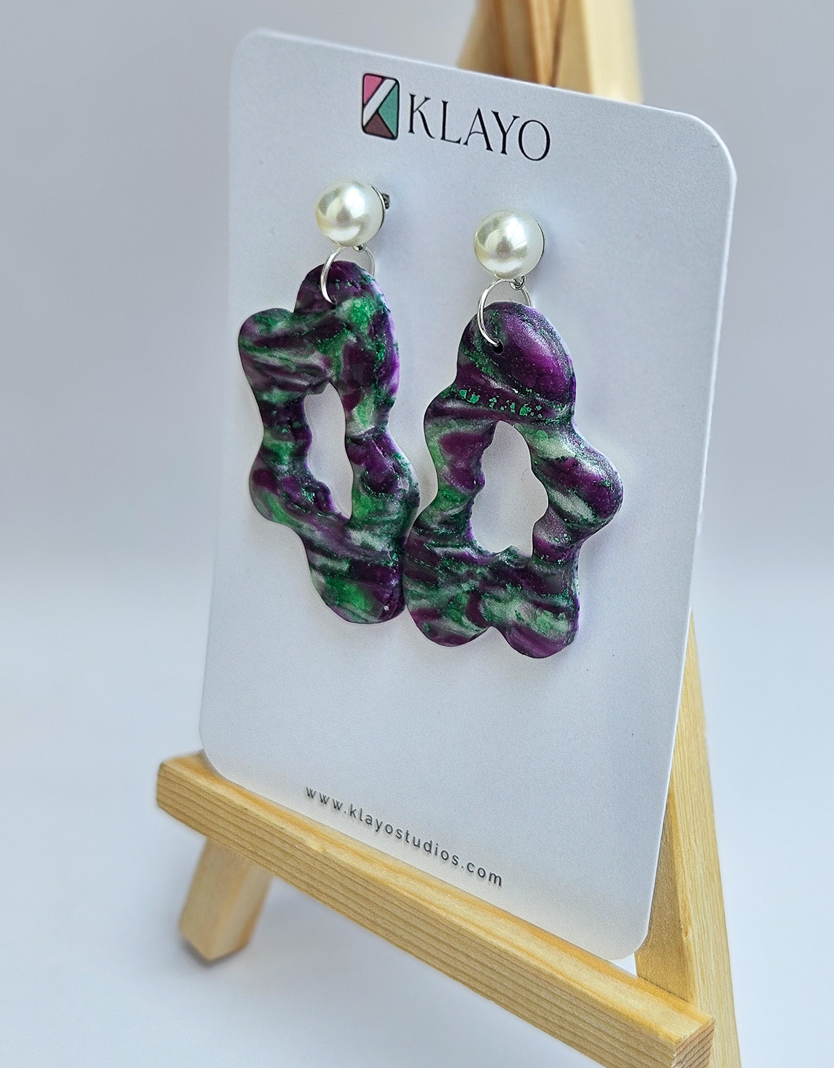 Moonlit Marble Bloom Earrings