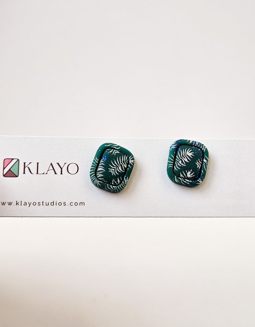 Emerald Fern Stud Earrings