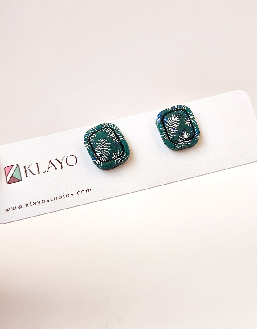 Emerald Fern Stud Earrings