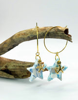 Ocean Star Marble Hoop Earrings