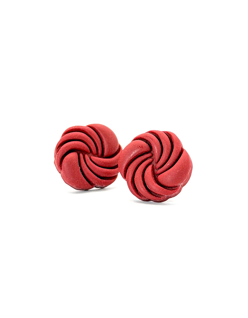 Scarlet Swirl Mini Studs