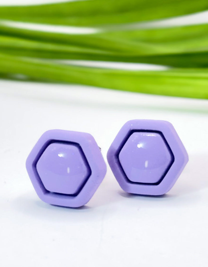 Lilac Hexa Mini Studs