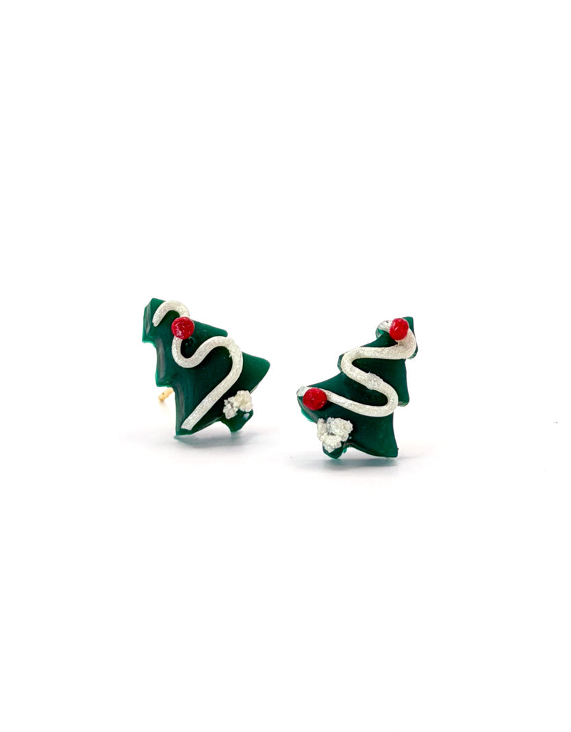 Christmas Tree Swirl Mini Studs
