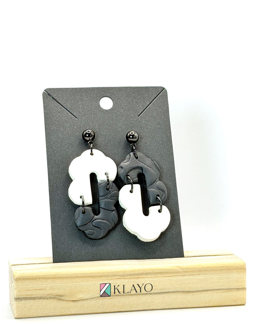 Monochrome Flow Statement Earrings